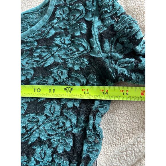 Free People Sheer Lace Fitted Shirt Size Small whimsygoth Grunge Witchy Boho - Picture 8 of 9
